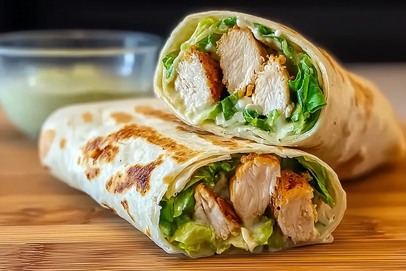 Easy Chicken Caesar Salad Wrap Recipe 