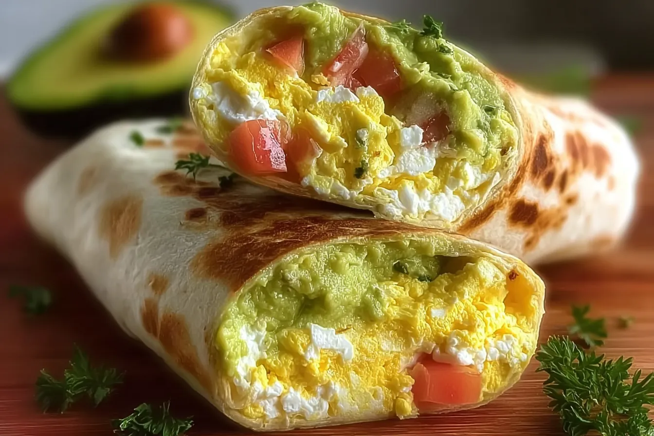 Easy High-Protein Breakfast Wrap with Cottage Cheese and Avocado 