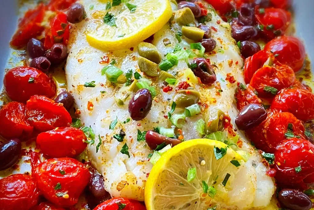Easy Mediterranean-Style Baked Haddock Served with Herbs