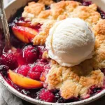 Easy Peach and Raspberry Cobbler Delight