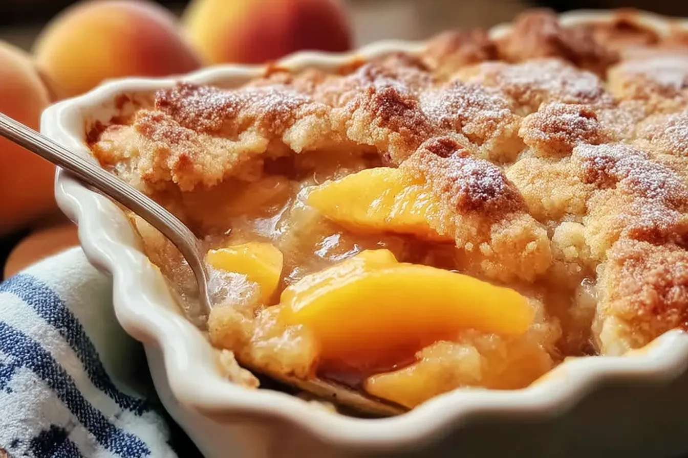 Easy Peach Cobbler with Canned Peaches (Delicious & Quick) 