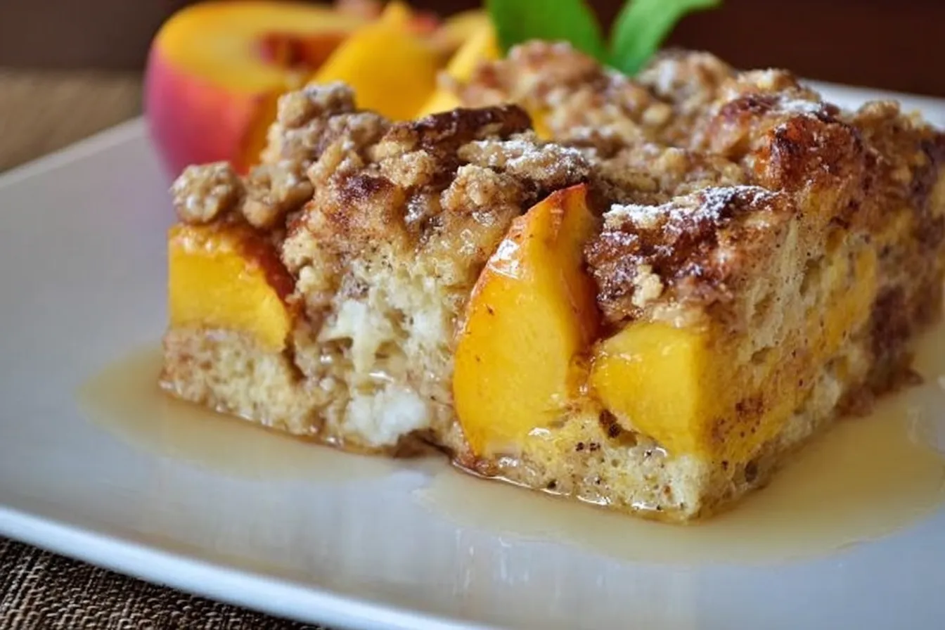 Easy Peaches and Cream French Toast Bake Recipe 