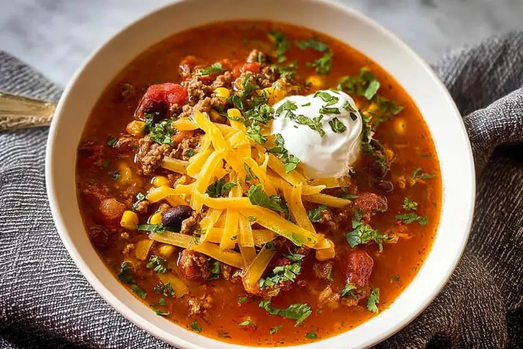 Easy Taco Soup in a Pot - Quick & Delicious Dinner