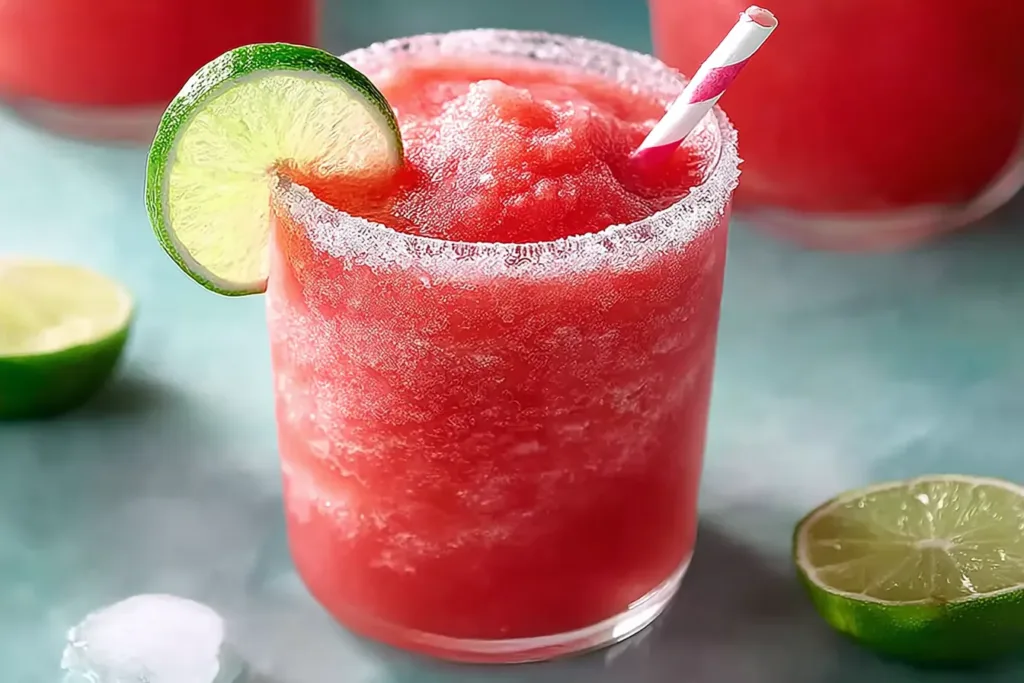 Easy Watermelon Slushie in a Glass