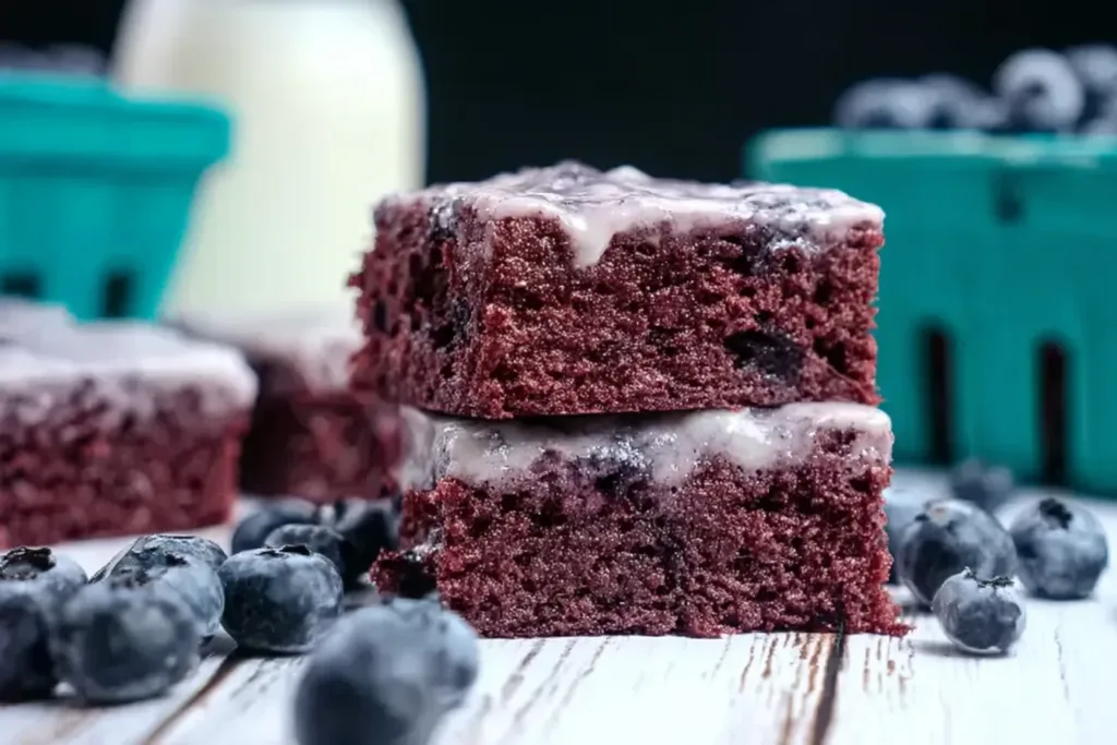 Glazed Blueberry Brownies (All-Natural)