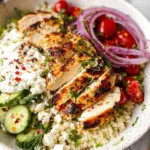 Delicious Greek Chicken Bowls Ready to Serve