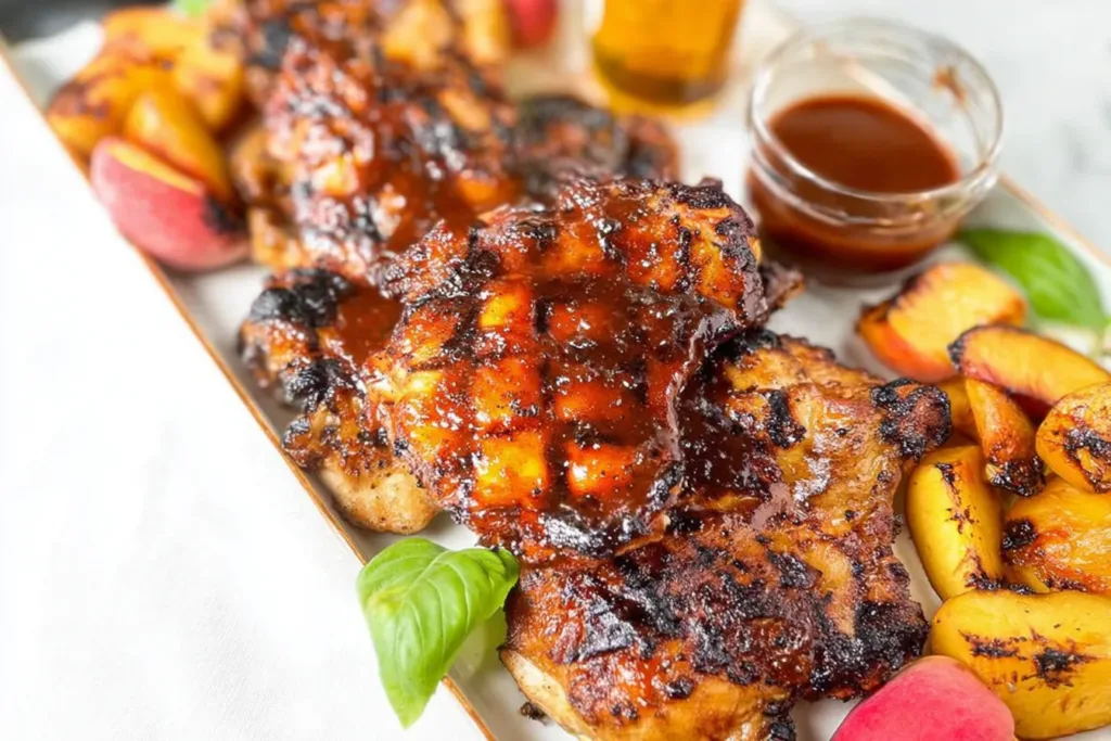 Grilled Bourbon Peach BBQ Chicken - A Flavorful BBQ Favorite