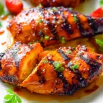 Grilled Chili Peach Chicken on a Plate