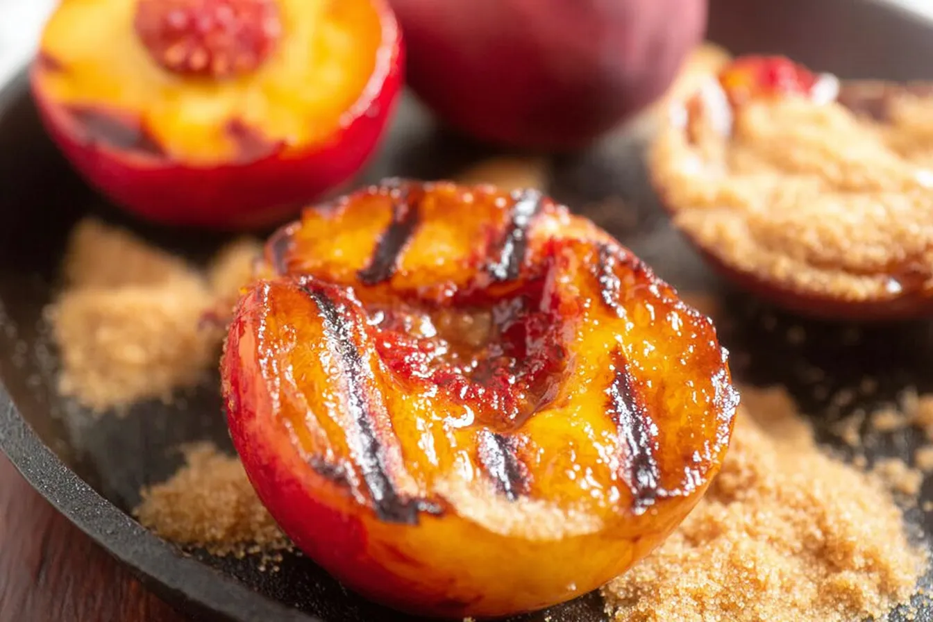 Grilled Peaches with Cinnamon and Brown Sugar 
