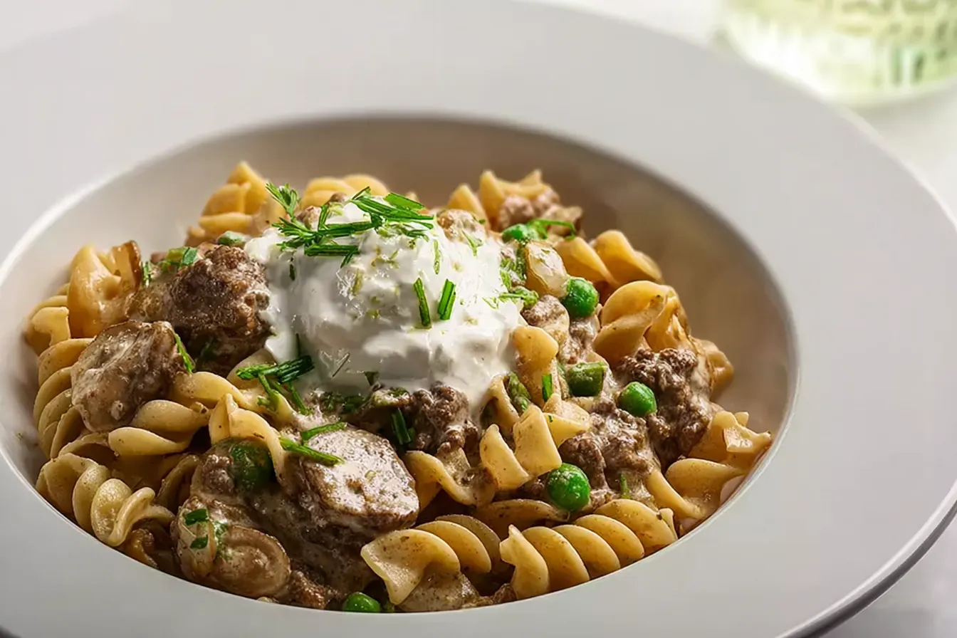 Ground Beef Stroganoff Noodles
