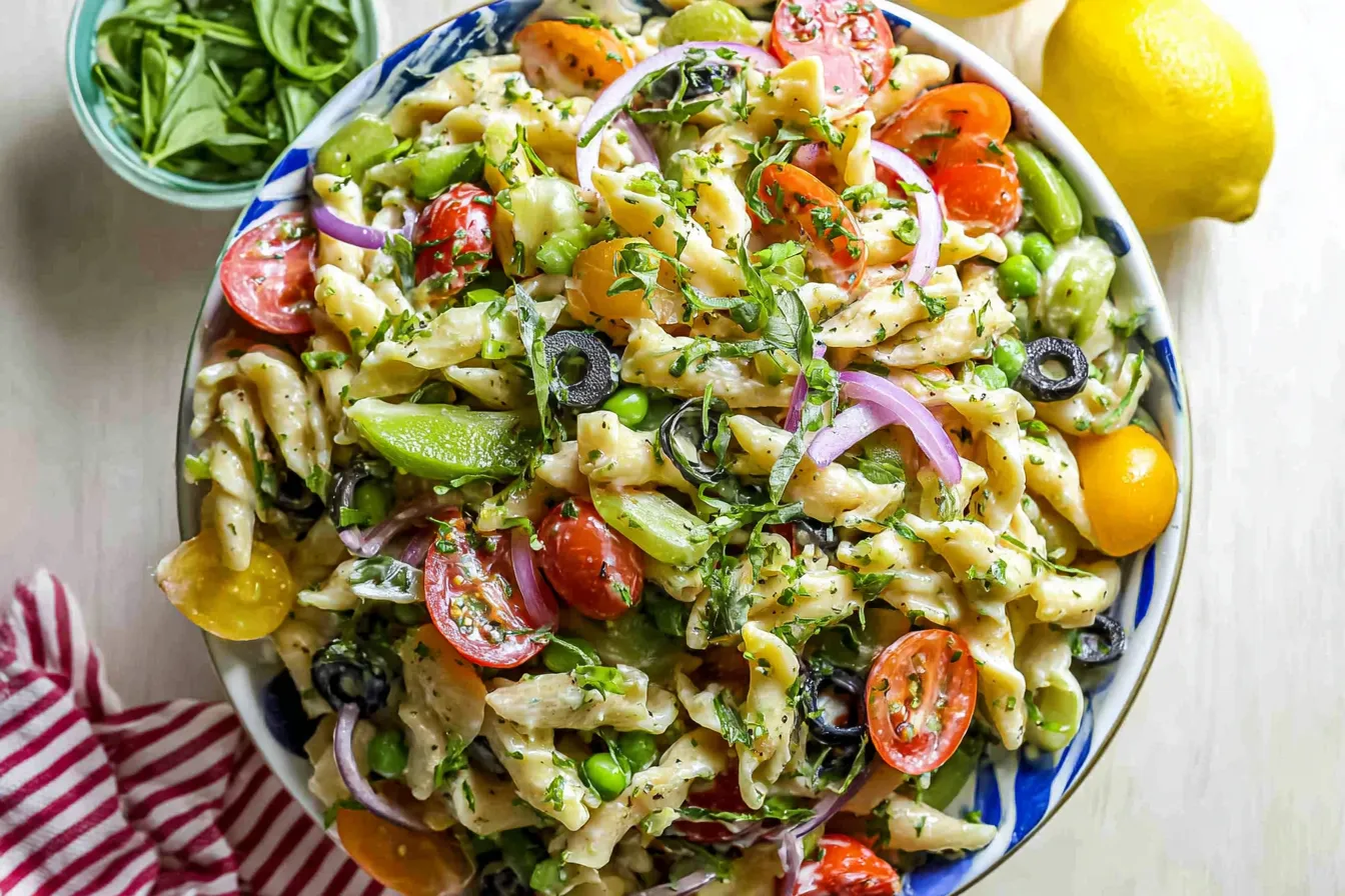 Healthy Creamy Pasta Salad 