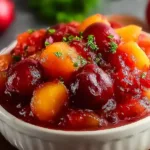 Vibrant Healthy Peach Cherry Salsa in a Bowl