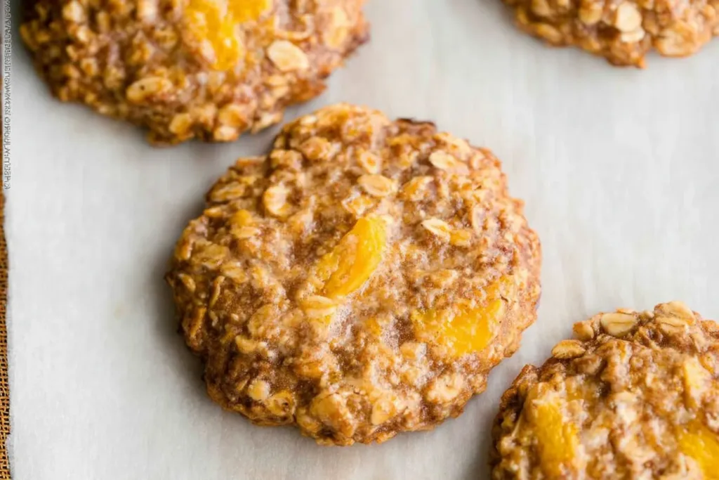 Healthy Peach Oatmeal Breakfast Cookies on a Plate