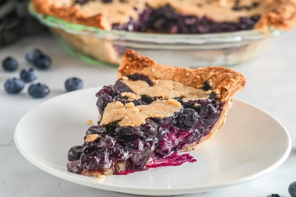 Delicious Homemade Blueberry Custard Pie Ready to Serve