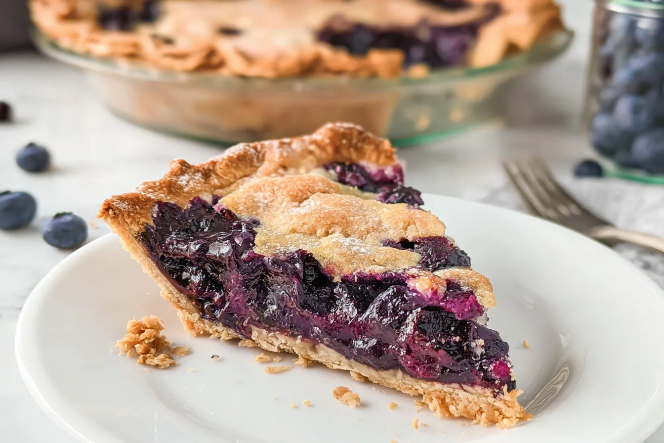 Homemade Blueberry Custard Pie 