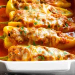 Italian Sausage Stuffed Banana Peppers Fresh Out of the Oven