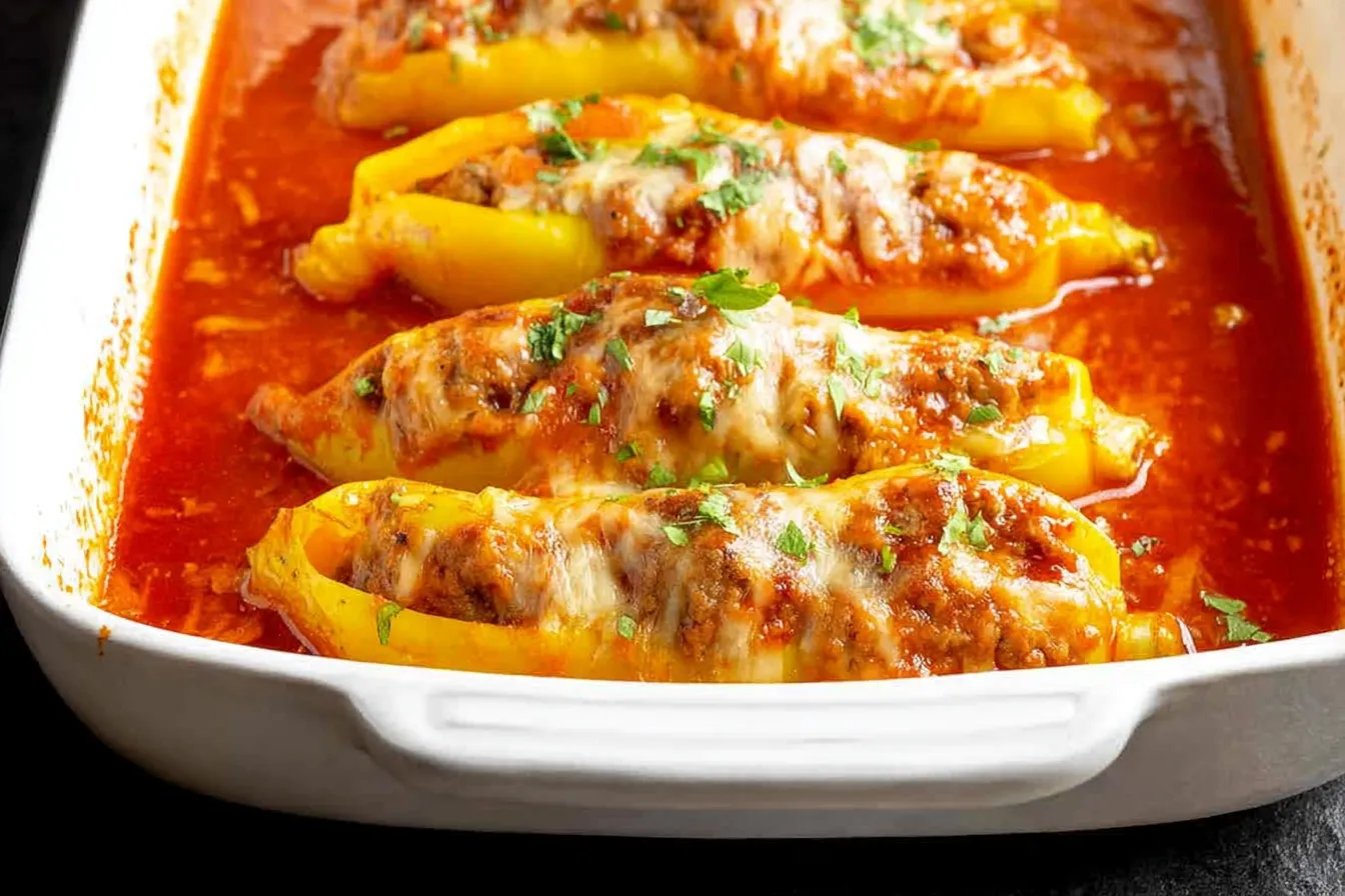 Italian Sausage Stuffed Banana Peppers 