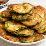 Crispy Korean Zucchini Fritters on a Plate