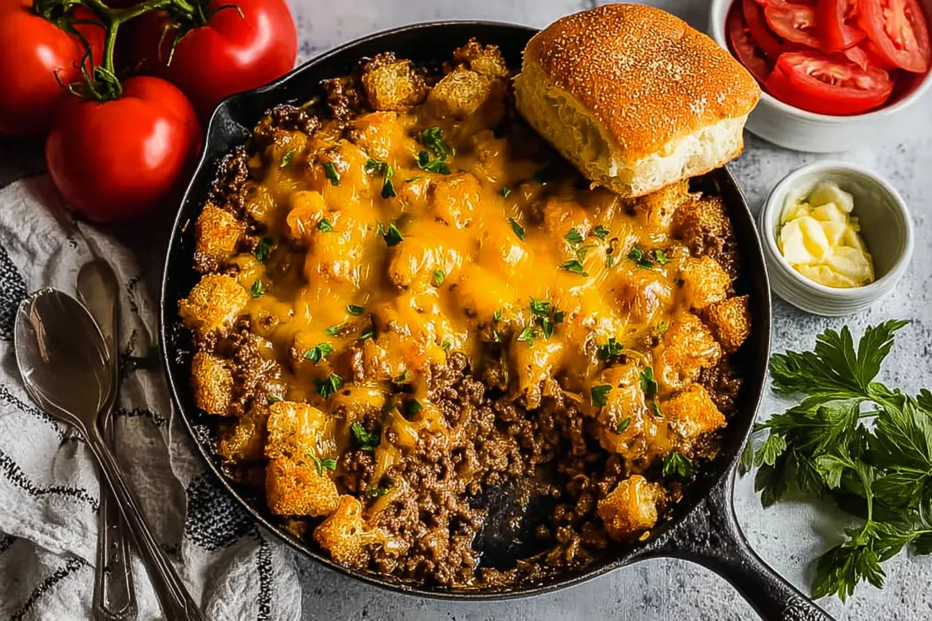 Loaded Cheeseburger Casserole
