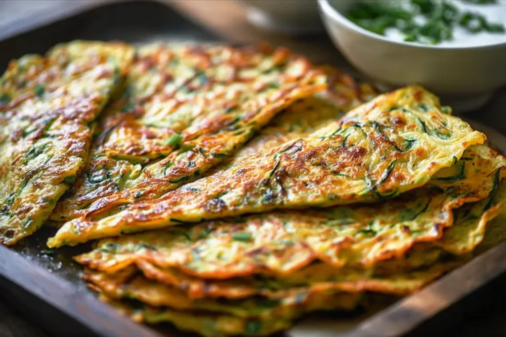 Low Carb Zucchini Tortillas Ready to Serve