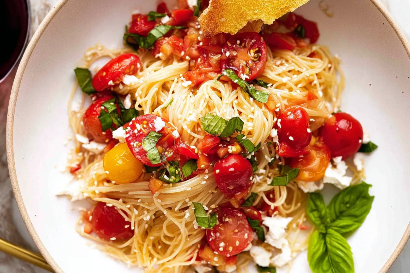 Marinated Tomato Pasta with Fresh Summer Cherry Tomatoes