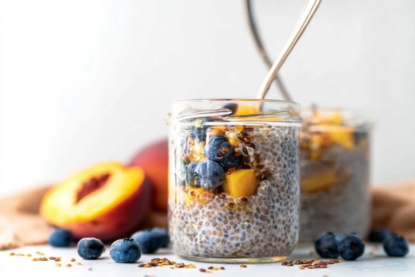 Nectarine and Blueberry Chia Pudding 