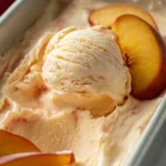 Nectarine Frozen Yogurt in a Bowl with Fresh Slices