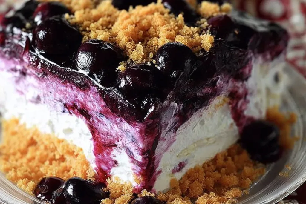 Creamy No-Bake Blueberry Yum Yum Dessert