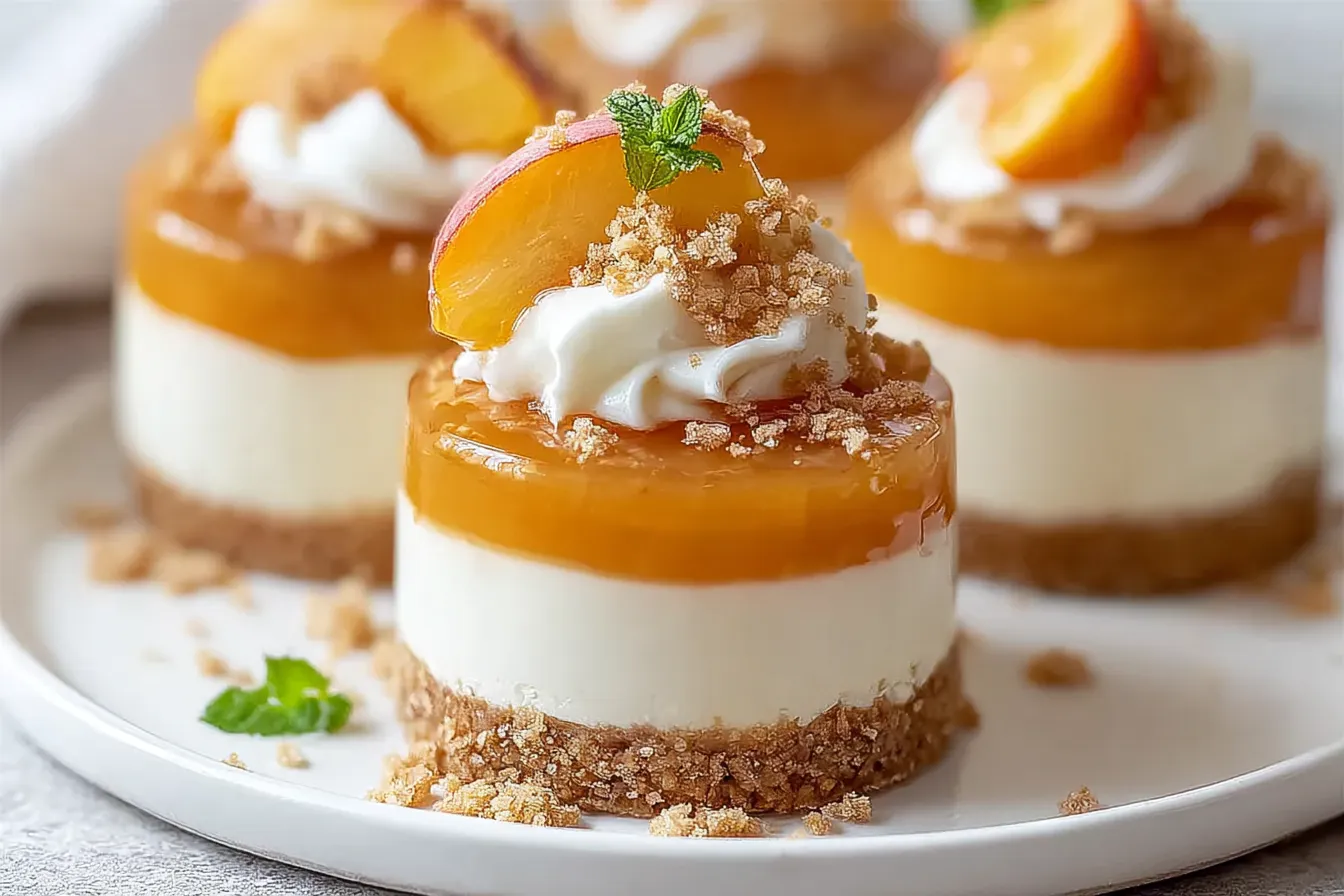 No Bake Peach Cheesecakes: Delightfully Easy Summer Treats 4 No Bake Peach Cheesecakes