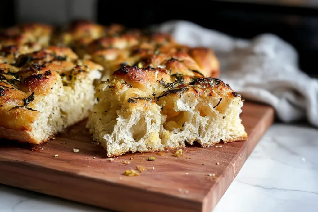 Overnight No Knead Focaccia Fresh Out of the Oven