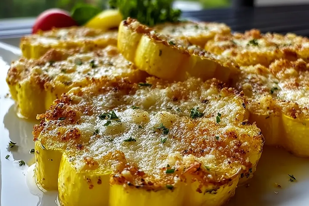 Parmesan Baked Yellow Squash Close-Up