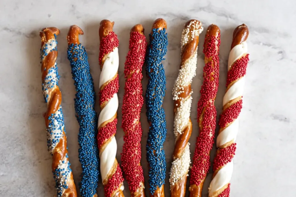 Patriotic Pretzel Rods: A Colorful Crunch for Celebrations