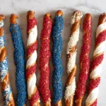 Patriotic Pretzel Rods: A Colorful Crunch for Celebrations