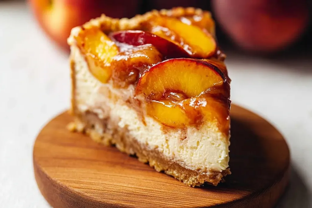 Peach Cobbler Cheesecake Slice