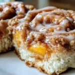 Delicious Peach Cobbler Cinnamon Rolls Ready to Serve