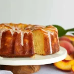 Peach Cobbler Pound Cake: A Delightful Summer Treat 5 Peach Cobbler Pound Cake Slices on a White Plate