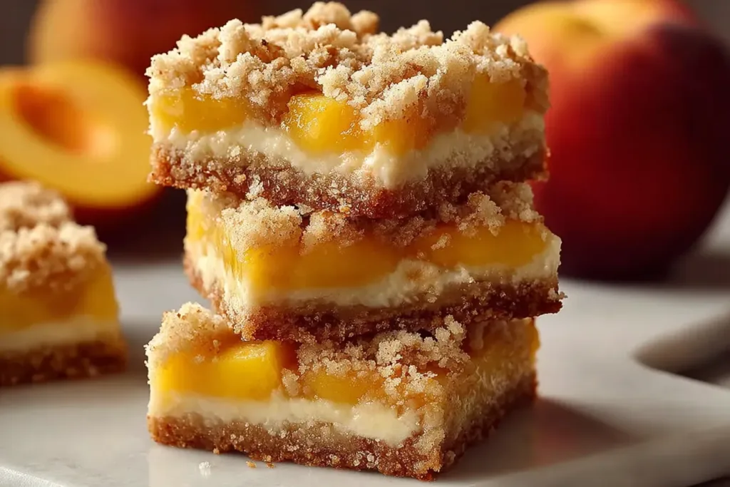 Peach Crumb Bars Fresh from the Oven