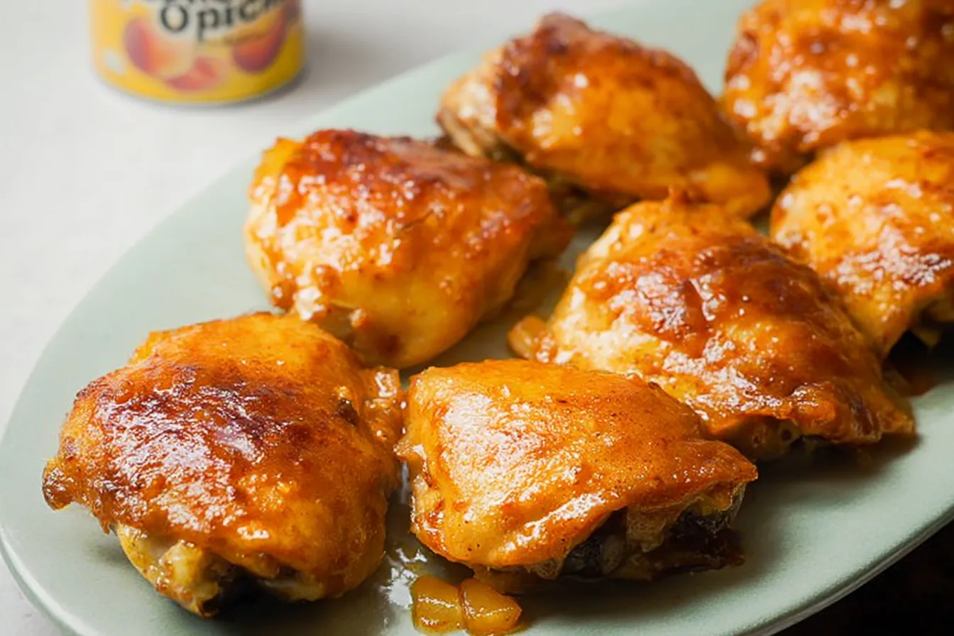 Peach glazed chicken (using canned peaches) 