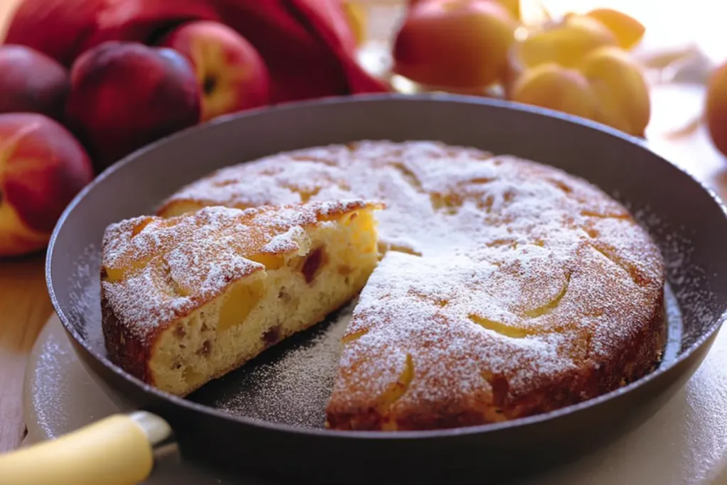 Delicious Peach Skillet Cake Freshly Baked