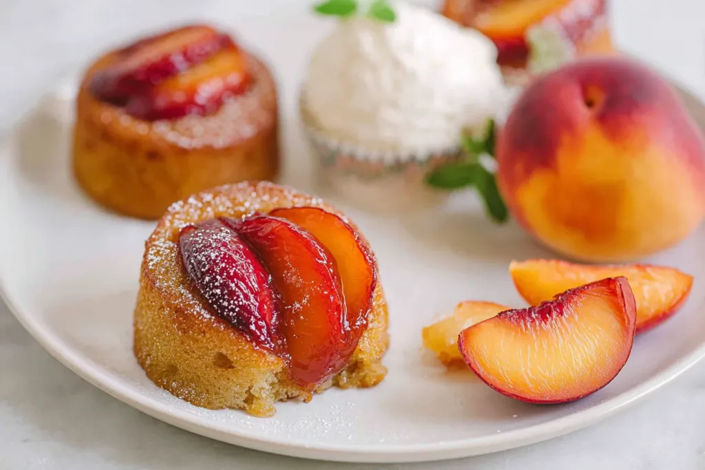 Peach Upside Down Mini Cakes - Delicious and Fluffy Cupcakes