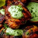Delicious Peruvian Chicken with Green Sauce (Aji Verde)