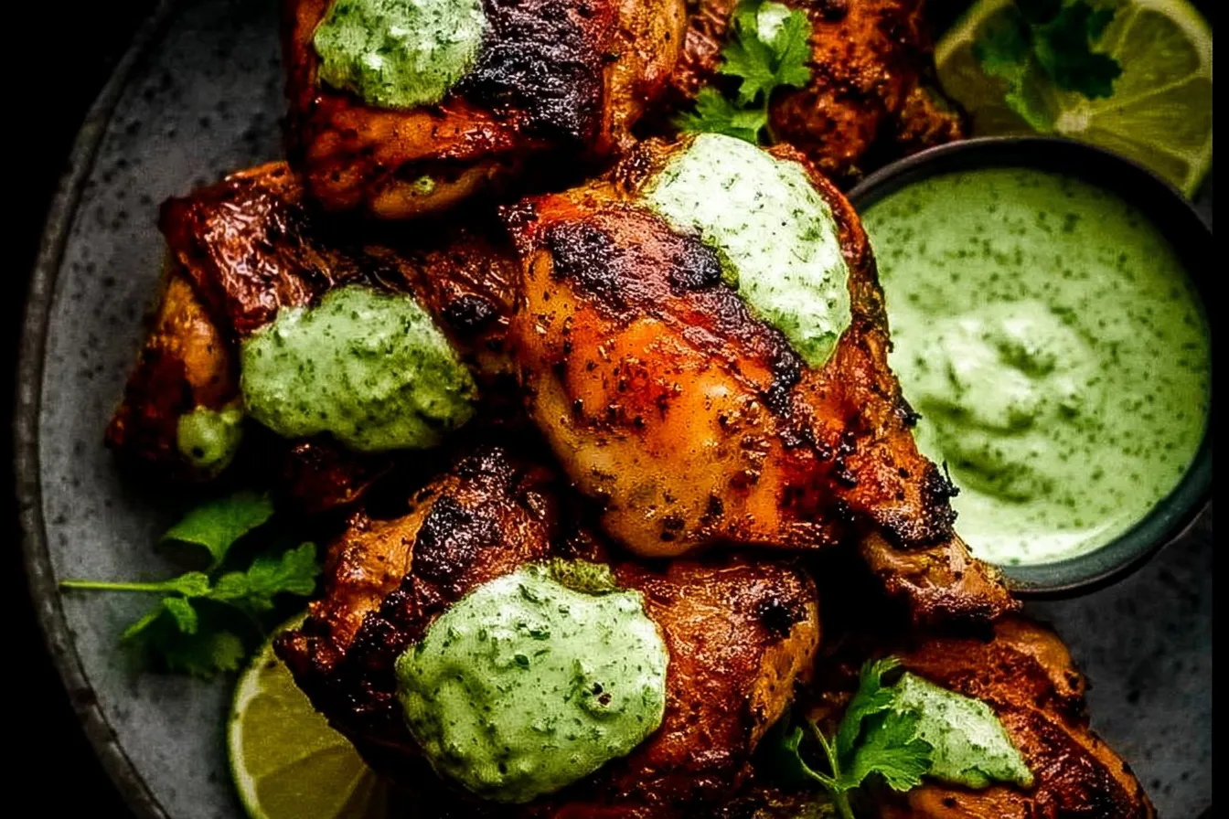 Peruvian Chicken with Green Sauce (Aji Verde) 