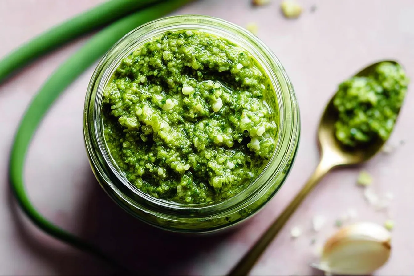 Quick & Fresh Garlic Scape Pesto 