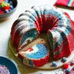 Stunning Red White & Blue Marble Cake for Celebrations