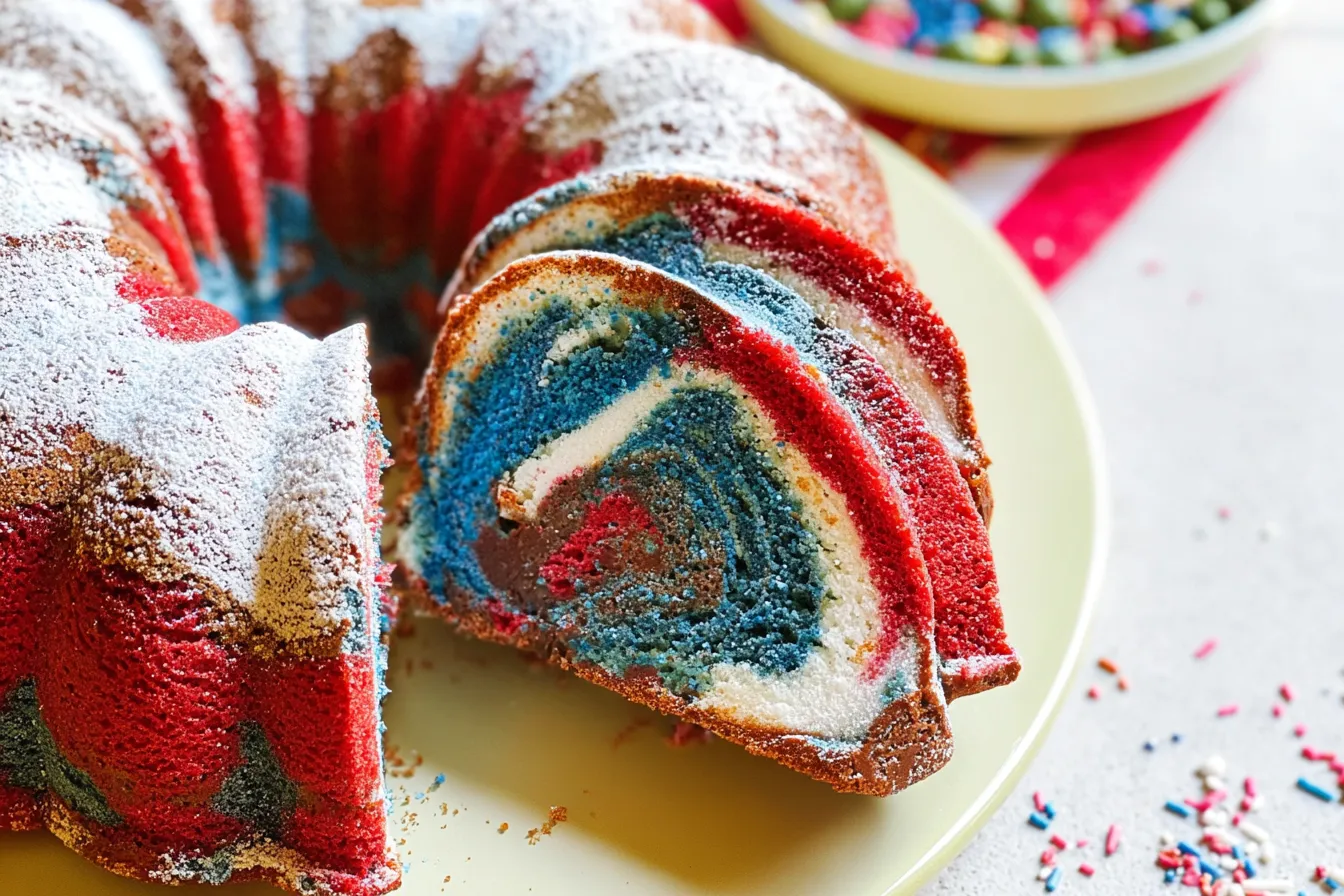 Red White & Blue Marble Cake