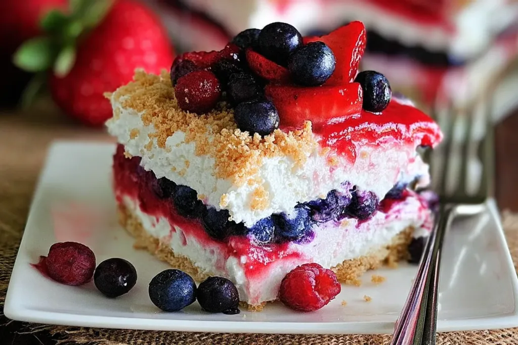 Red White & Blue Mixed Berry Yum Yum - Festive Dessert