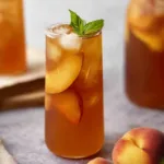 Refreshingly Sweet Peach Iced Tea in a Glass