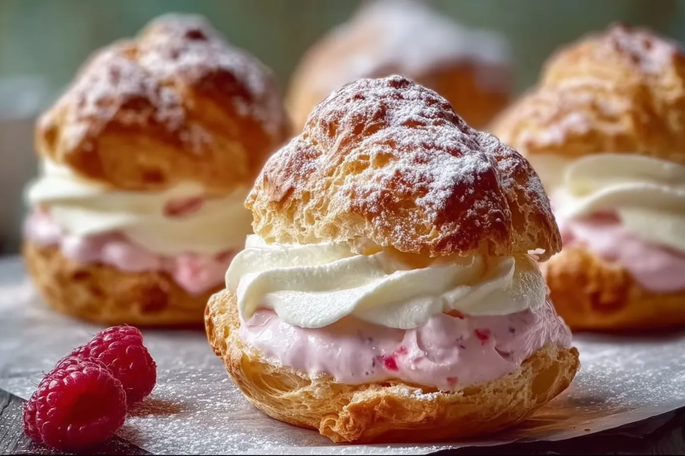 Rhubarb Cream Puffs 