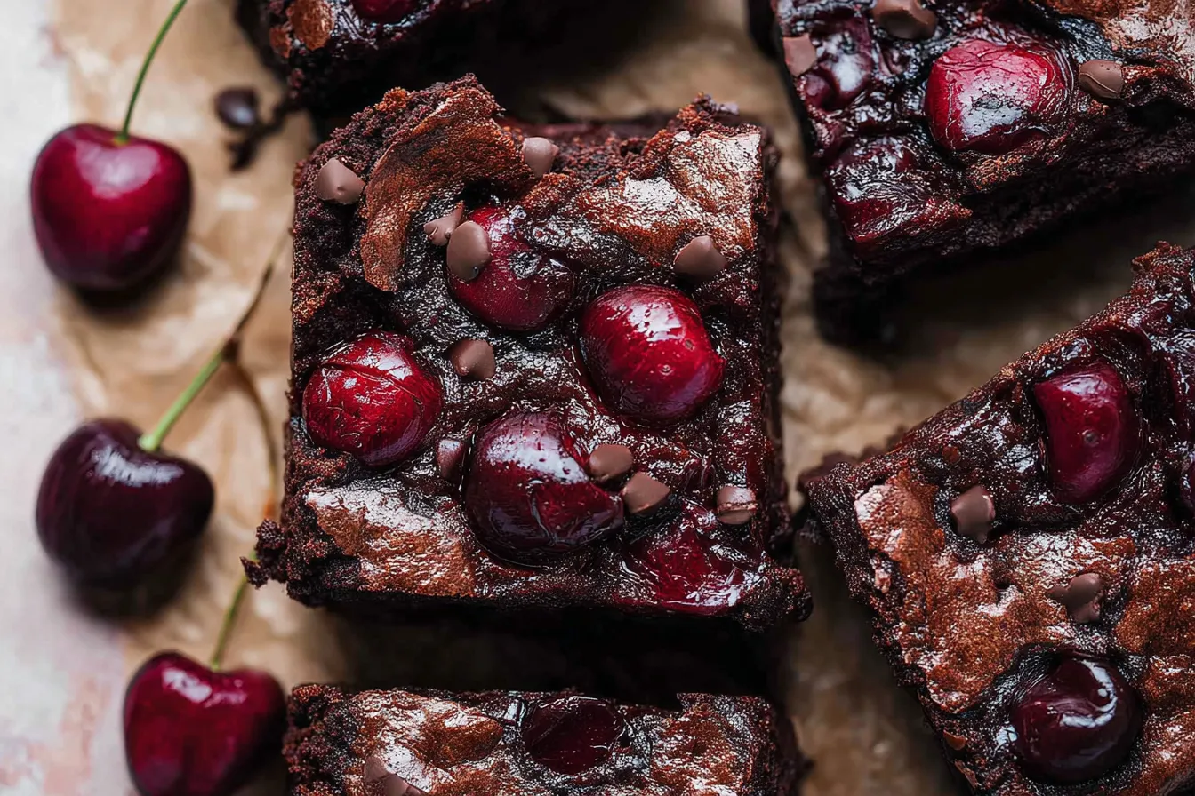 Roasted Chocolate Cherry Brownies 