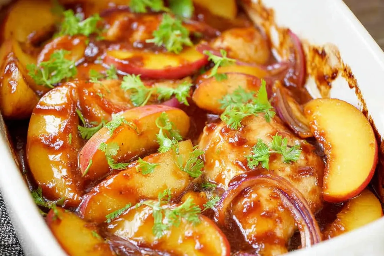 Roasted Peach BBQ Chicken Bake: A Flavorful Delight 4 Roasted Peach BBQ Chicken Bake